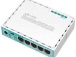 MikroTik hEX, Desktop Router, 5x GB LAN ports, USB, RouterOS L4, plastic case, PSU