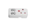 Switched 3 Way Medium Surge adaptor - White