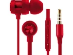 Volkano Alloy Series Earphones with Mic - Solid Red