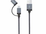 Astrum 2 in 1 Usb to Apple 8 pin Lightning + Micro Usb MFI Cable Braided AC330 1.2 meters