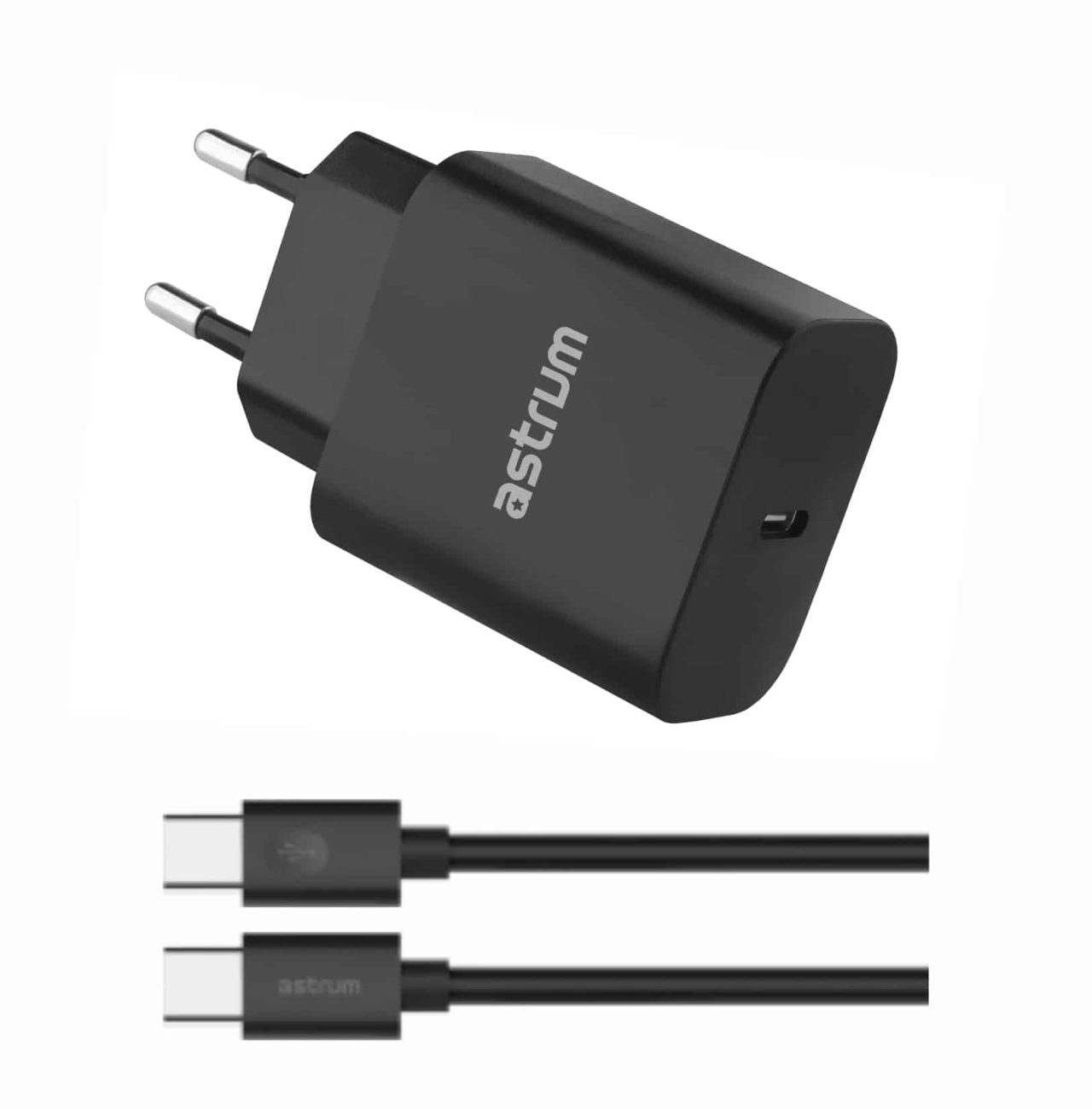 Astrum PRO PD20 Type-C USB 20W PD Charger + Type-C Cable PD20 Black