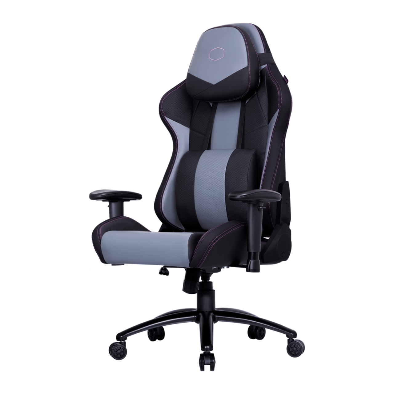 Cooler Master Gaming Chair R3; Black; Grey; Purple. Ergoo chair; lumbar and neckrest support. adjustable; Memory Foam