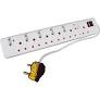 SWITCHED Medium Surge 12 Way Multiplug ?0.5M - White