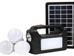 Switched Power Station Rechargeable USB Phone Charging with Solar Panel  - Black