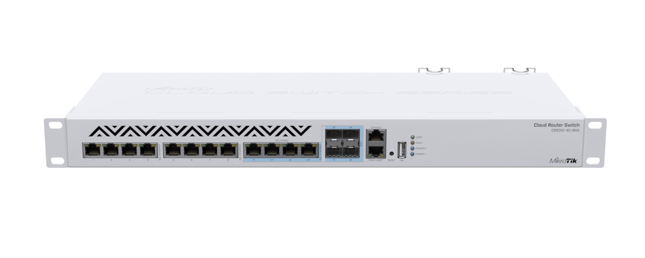MikroTik CRS312-4C+8XG-RM - 10GB 12 port RJ45 Cloud Router Switch