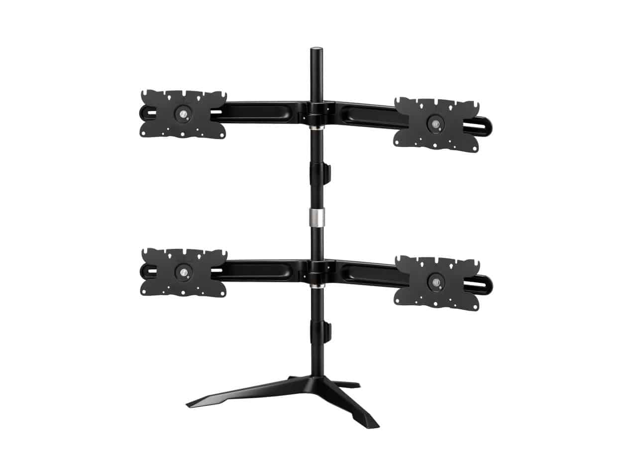 Aavara new design DS410 is a Quad LED/LCD Monitor stand, featuring a wide angle of +/- 15 degree Tilt