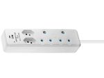 Switched 4 Way Extension Lead with 1x Type C + 1x USB  4M
