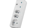 Switched 4 Way Schuko Adaptor - White