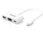 Astrum 3 in 1 Usb Type-C to Vga, Usb & Type-C Charging Adapter DA610 White
