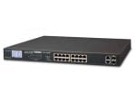 Planet 16-Port 10/100TX 802.3at PoE + 2-Port Gigabit TP/SFP Combo Ethernet Switch With LCD PoE Monitor (300W) - Networking