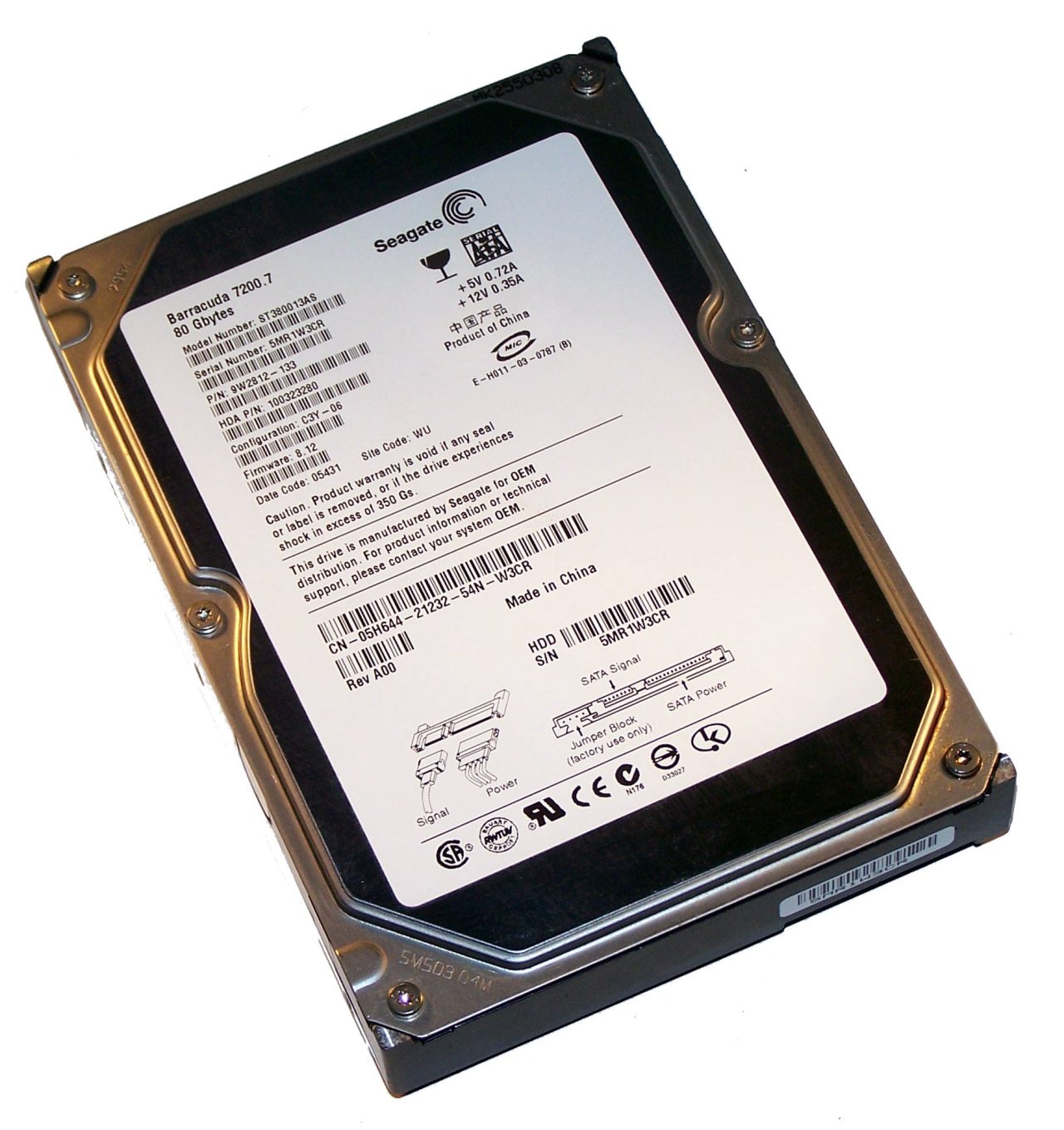 80GB Seagate 3.5" SATA 7200rpm 8MB Desktop HD