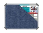 Bulletin Board Ribbed Aluminium Frame (600x450mm - Denim)