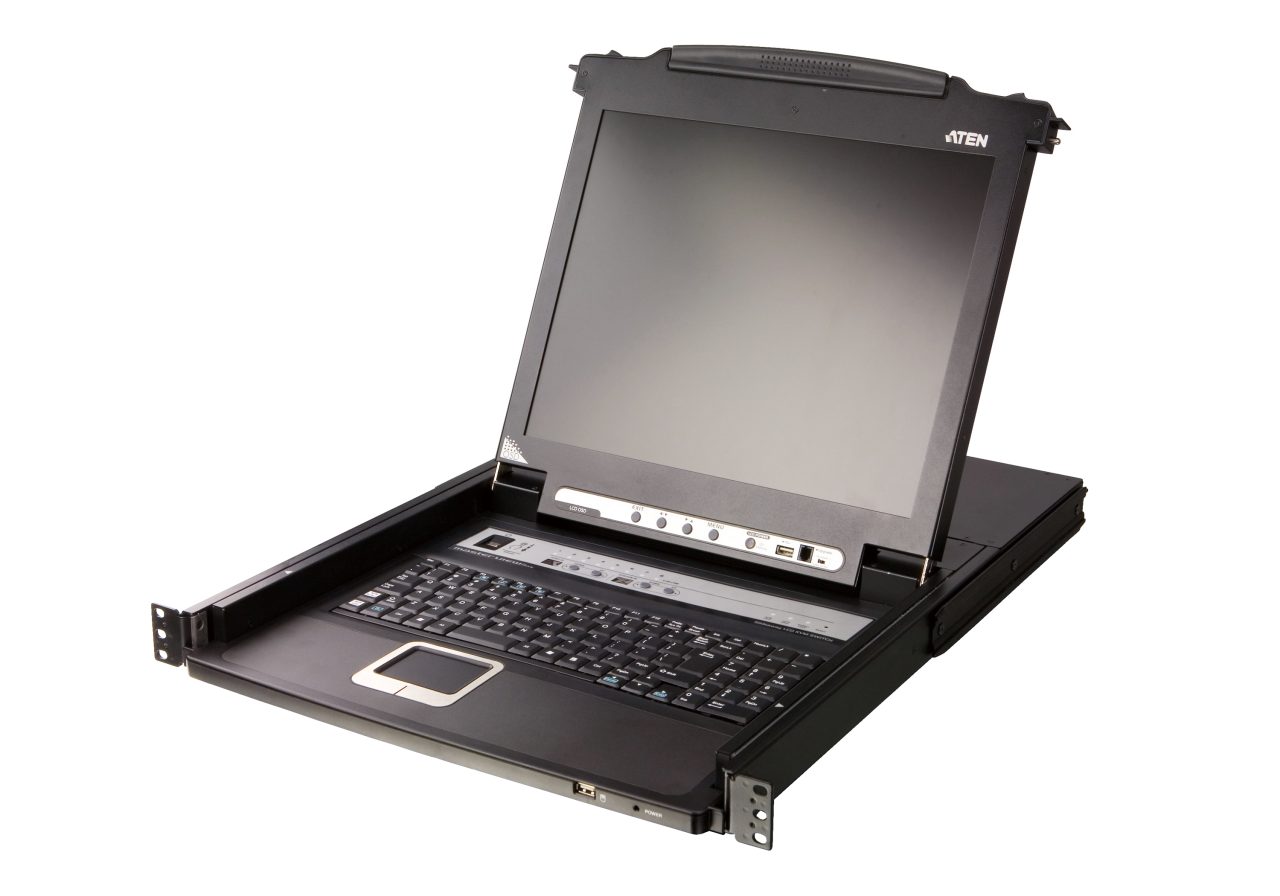 Aten 17'' 8 Port PS/2-USB VGA LCD KVM Combo KVM with an Extra Console