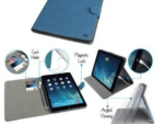 Promate Dash-Air Protective Leather Case with In-Built 8000 mAh Back-up battery-Blue, Retail Box, 1 Year Warranty