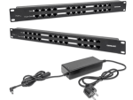 Intellinet 12 Port Passive PoE Patch Panel - 24 Port Patch Panel with 12 port RJ45 Data In and 12 port RJ45 Data and Power Out, Retail Box, 2 year Limited Warranty