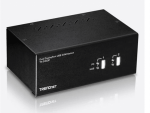 TrendNet 2-Port Dual Monitor DisplayPort KVM Switch, Retail Box, 6 months Limited Warranty