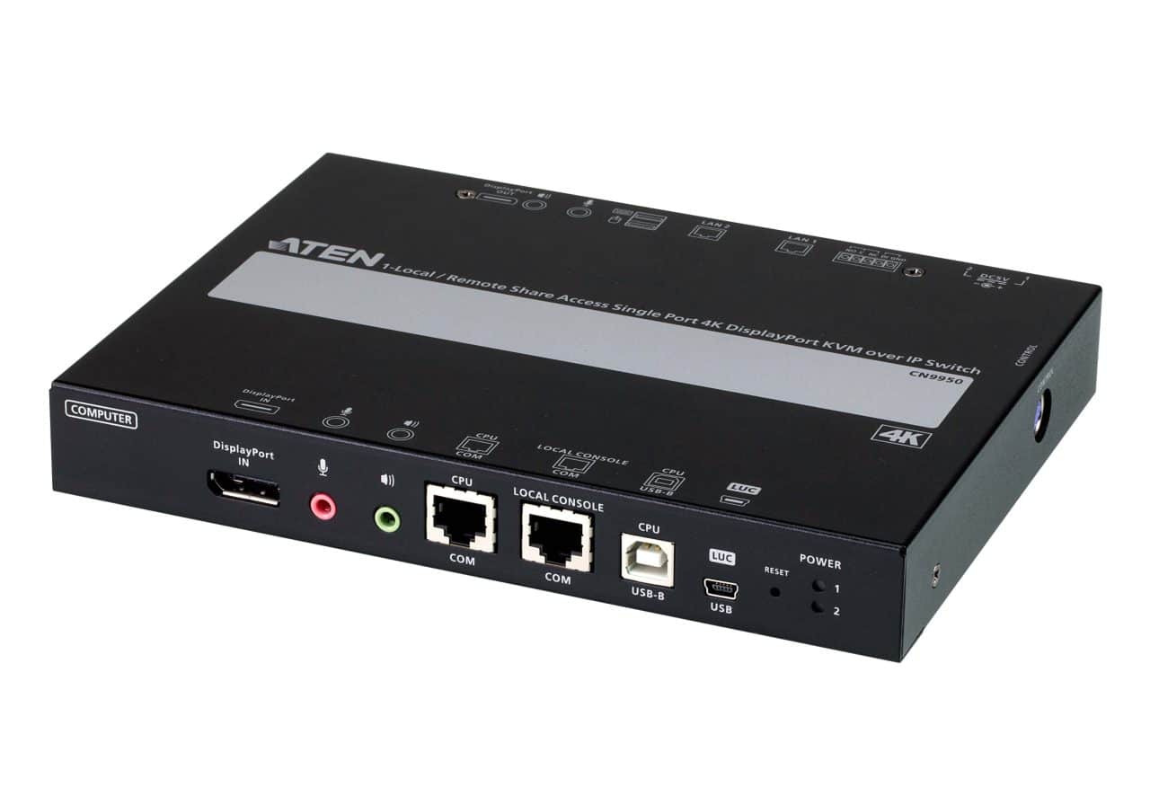 Aten1-Local/Remote Share Access Single Port 4K DisplayPort KVM over IP Switch .