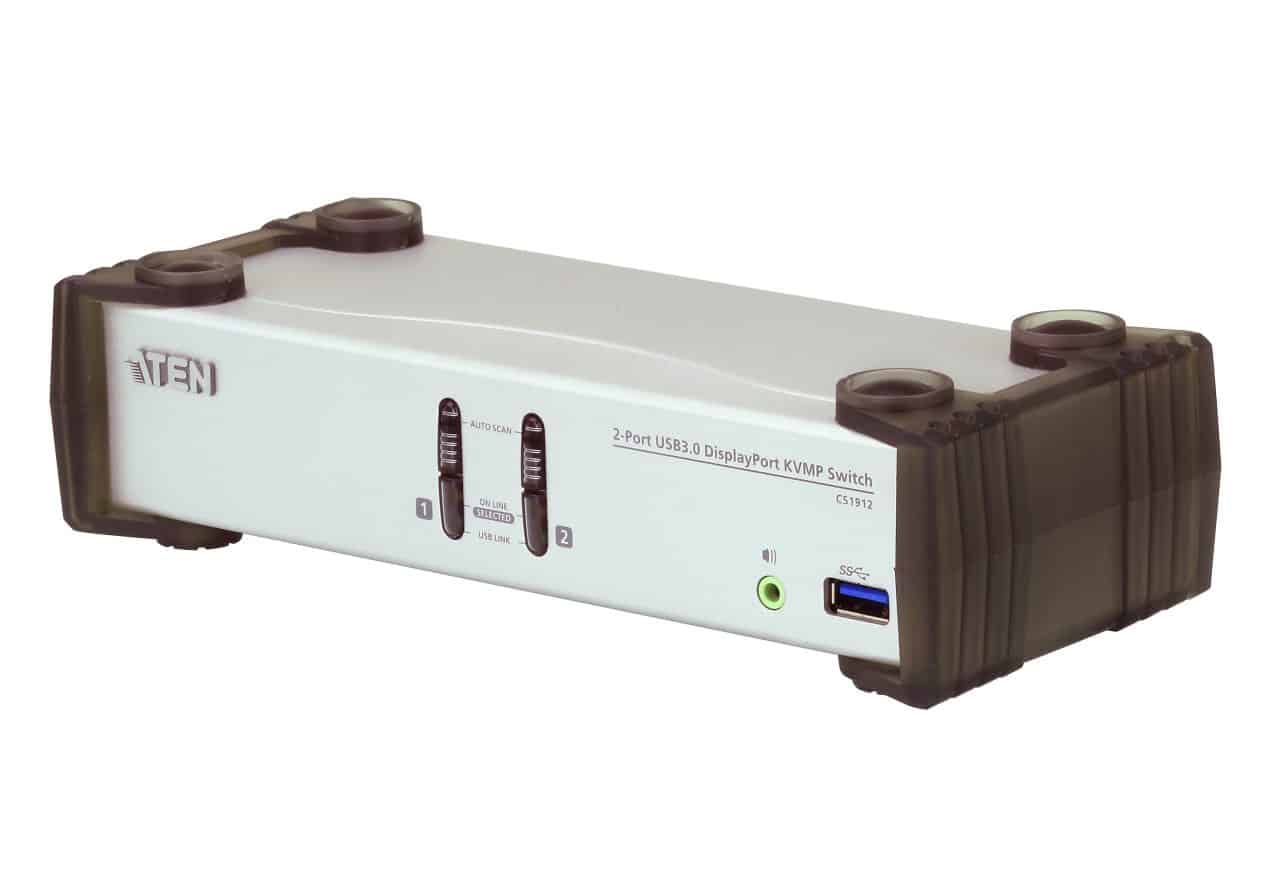 Aten 2-port USB 3.0 DisplayPort Audio KVMP Switch support up to 3840x2160@30Hz W/(US/EU/OUT) CORD
