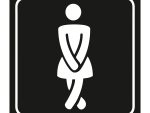 Ladies Toilet Symbolic Sign - White Printed on Black ACP (150 x 150mm)