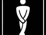 Gents Toilet Symbolic Sign - White Printed on Black ACP (150 x 150mm)