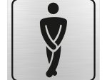 Gents Toilet Symbolic Sign - Black Printed on Brushed Aluminium ACP (1