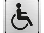 Disabled Toilet Symbolic Sign - Black Printed on Brushed Aluminium ACP