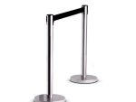 Box of 2 - Retractable Chrome Queue Barrier with Black Belt 910x320mm