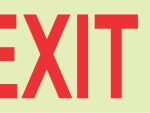Photoluminescent 190mm Safety Sign - E5 - Arrow Left + Exit