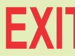 Photoluminescent 190MM Safety Sign -E4-Exit + Arrow Down