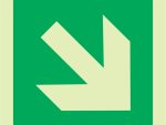 Photoluminescent 190MM Safety Sign -E31-Diagonal Arrow Down and Right
