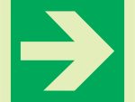Photoluminescent 190MM Safety Sign -E21-Arrow Right
