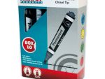Chisel Tip Permanent Markers (Box of 10 - Black)