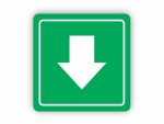 Green Arrow Symbolic Sign - Printed on White ACP (150 x 150mm)