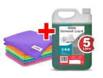 5l Dishwash & Microfibre cloths
