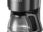 Sokany Black And Silver 900ml Coffee Maker - 9 Cups, 900w, Colour : Black