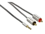 Hama Alu Line Cable 3.5MM Stereo Jack Plug To 2X RCA Plug 1M