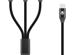 Volkano Weave Series 100W 3-in-1 Charge Cable (3 x Type C) - Black