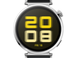 41mm/1.32inch AMOLED / Black Fluoroelastomer Strap.Front case:Silver s