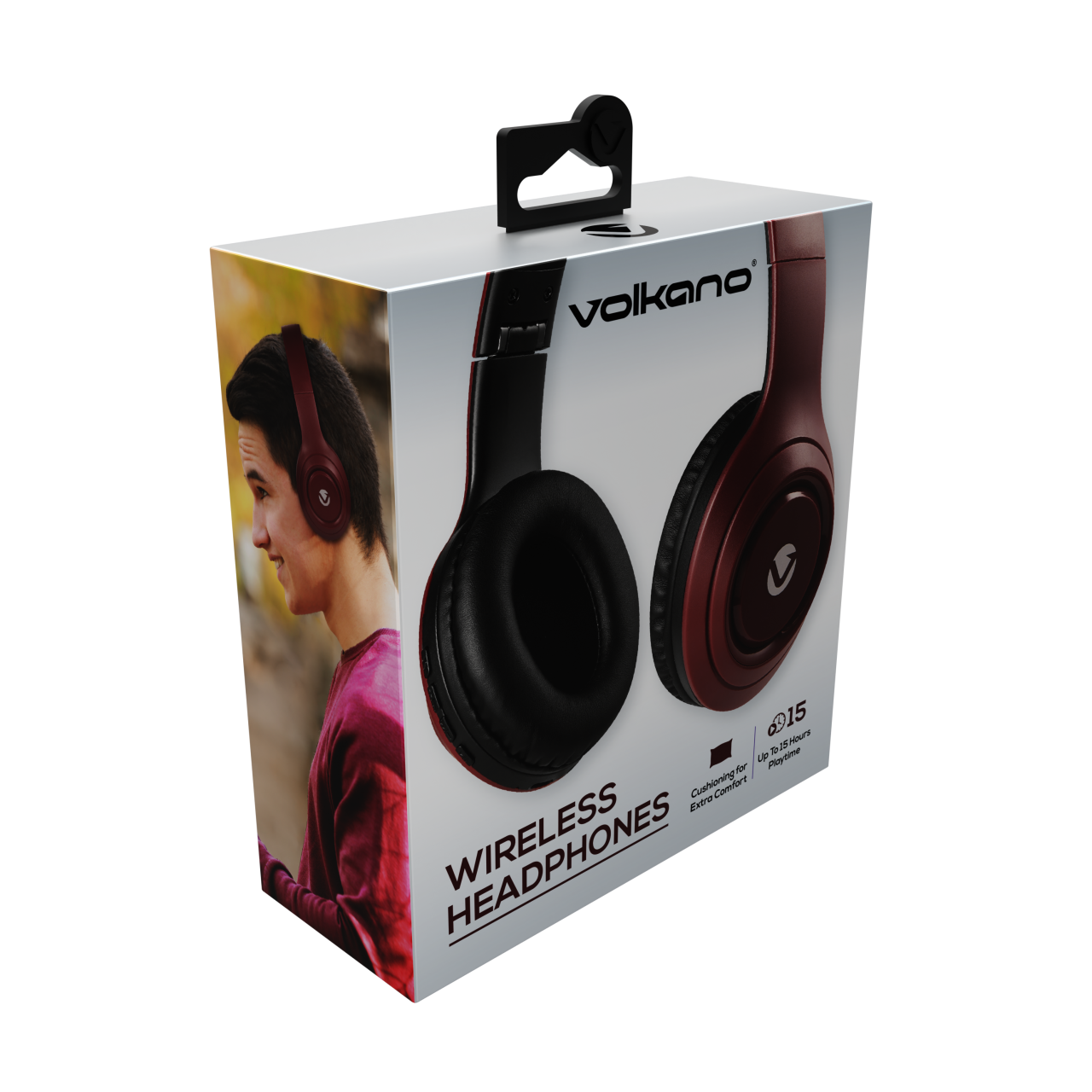 Volkano Firefly Series Bluetooth Headphones - Maroon