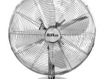 Alva Air 30cm Chrome Metal Desktop Fan - 3 Plastic Blades; Radial Gril