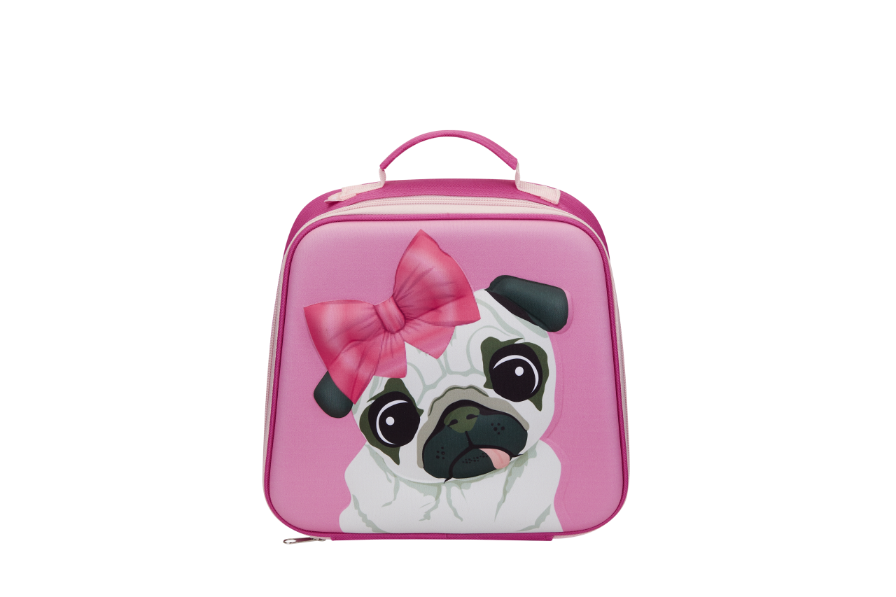 Quest Pug 3D EVA Lunch Bag Pink