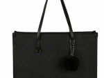 Supanova Pompom Ladies Laptop Bag Blk