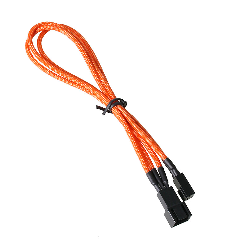 BitFenix Alchemy 3-pin Fan Sleeved Extension Cable - 30cm, Orange