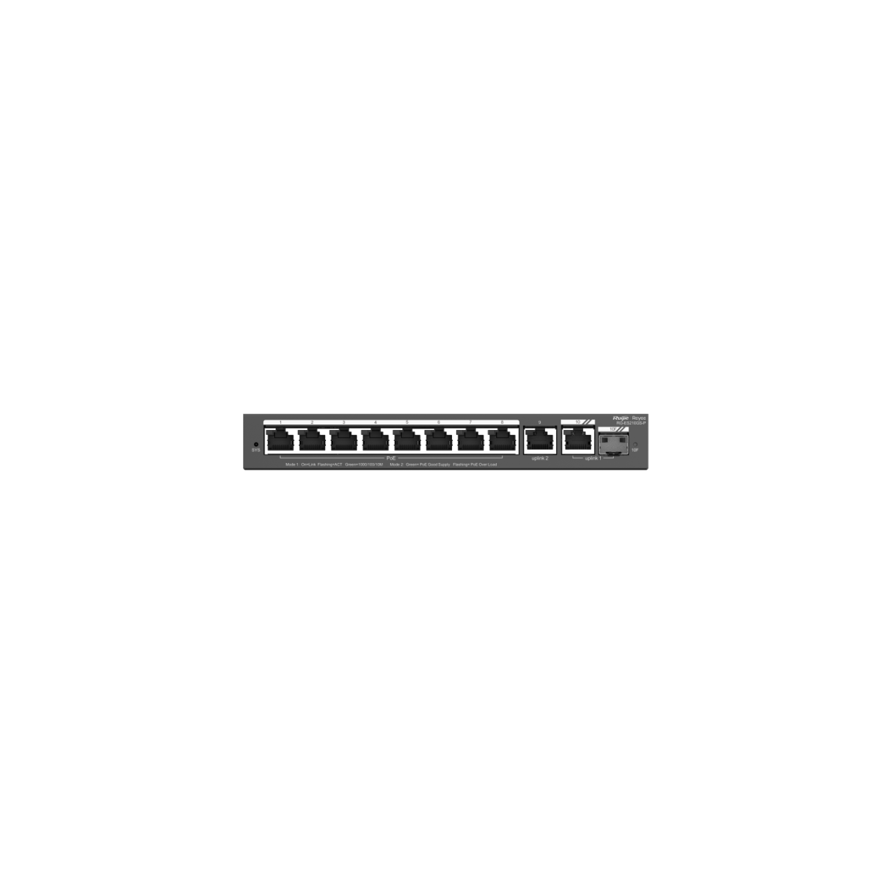 RG-ES210GS-P, 10-Port Gigabit Smart Cloud Managed PoE Switch
