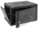 Zone Lite 6U Wallbox 400 Deep + 200 Swing Frame + Single Fan Black