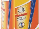 Bic Clic Blue Medium Ballpoint Pens with Retractable Side