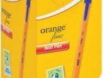BIC Orange Fine Point Ballpoint Pen-Blue-Fine point: 0.8mm line width 0.3mm, Cap and plug colour matches ink colour-Sold as a Box of 60, Retail Packaging