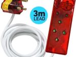 Ellies 4 Way Surge Secure Power Protector With 3 Metre