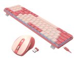 Redragon BS8772 Wireless Keyboard and Mouse Combo - Red/Pink