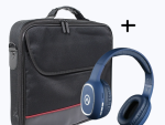 Amplify AMP-2008-BL Notebook Bag and VB-VLB200 Headset Bundle